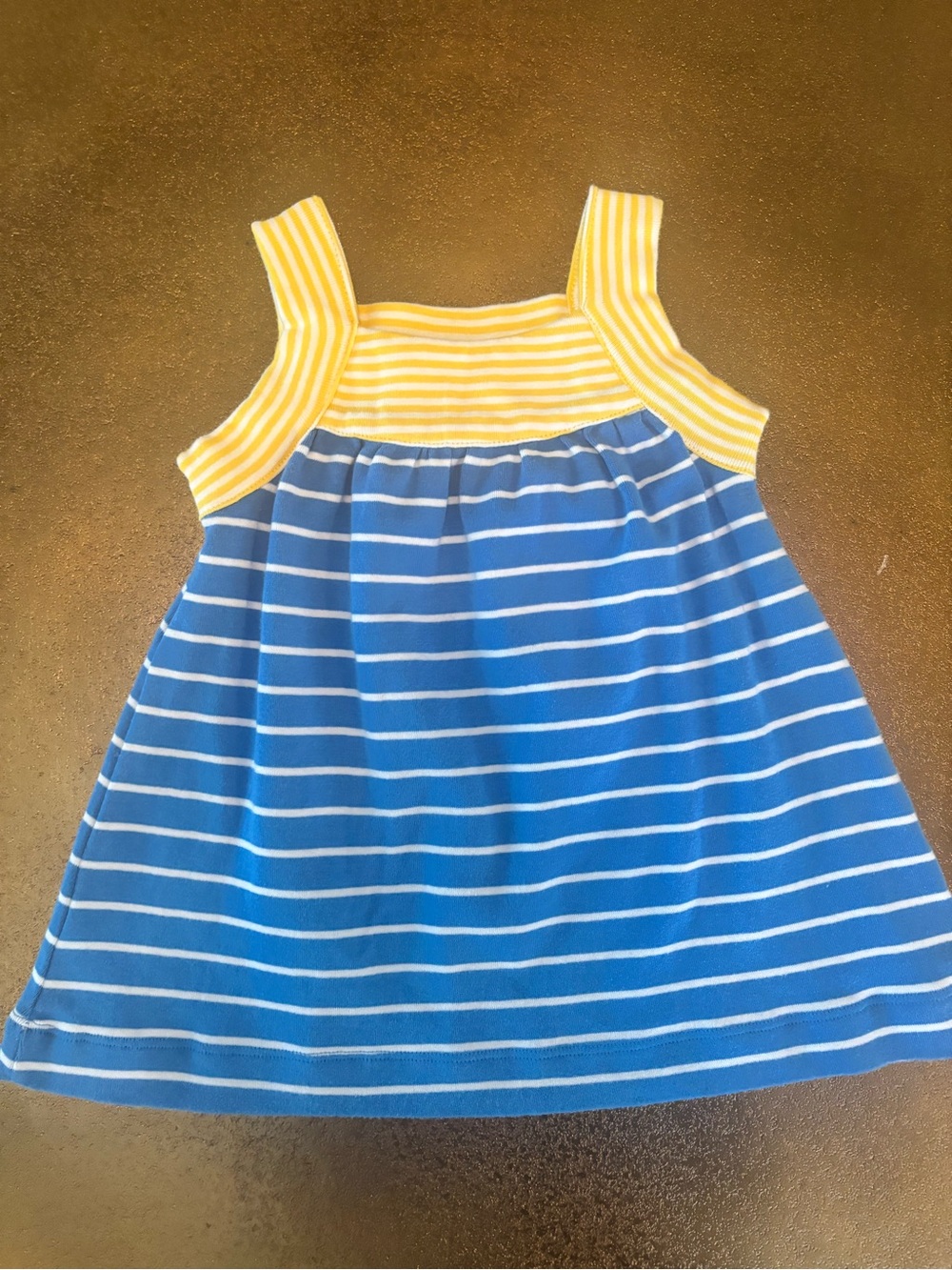 Hanna Andersson Blue and Yellow Striped Tank Dress
